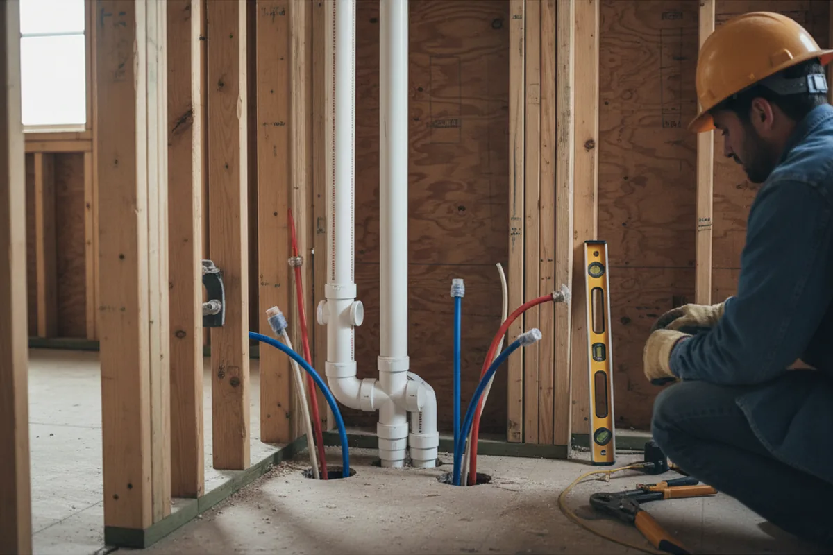 Drain and supply rough-in during Garbage Disposal Repair in Brockton
